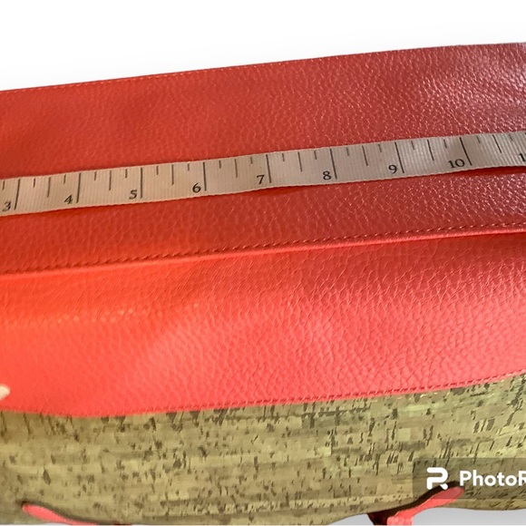 NEW!  Anne Klein, Hot Coral & Cork, Ladies Hand Bag - Picture 5 of 16